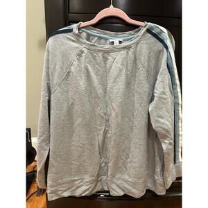 J Jill Fit Gray Women’s XL Top Multicolored Stripes Comfy Casual